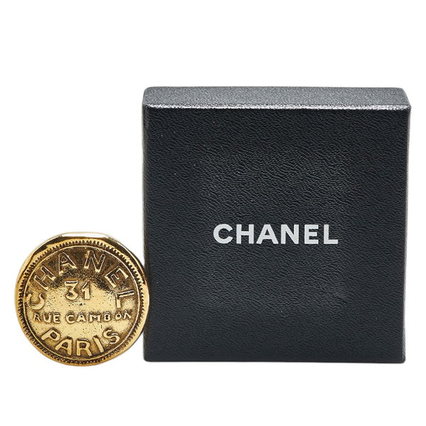 シャネル 31 RUE CAMBON カンボン ラウンド ブローチ ゴールド メッキ レディース CHANEL 【中古】