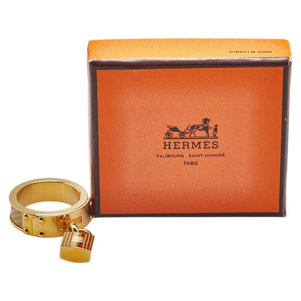 エルメス ケリー カデナ モチーフ スカーフリング ゴールド ベージュ メッキ レディース HERMES 【中古】