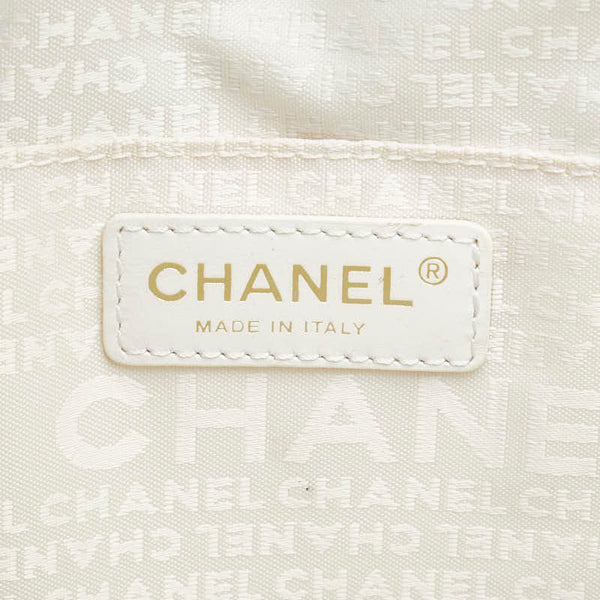 シャネル ウィンドウズライン ハンドバッグ トートバッグ グレー アイボリー キャンバス レディース CHANEL 【中古】