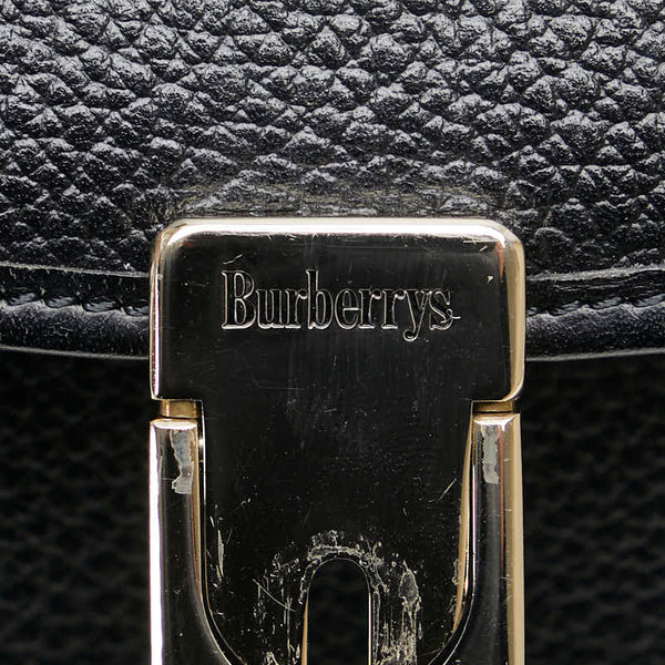 バーバリー ノバチェック シャドーホース ハンドバッグ ショルダーバッグ 2WAY ブラック レザー レディース BURBERRY 【中古】