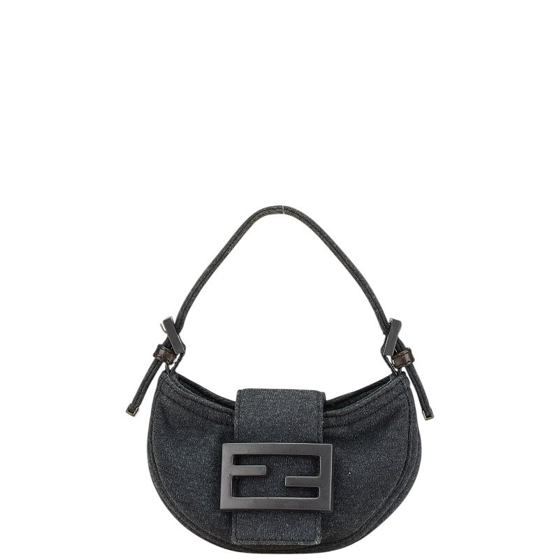 フェンディ ミニクロワッサン ハンドバッグ グレー ウール レディース FENDI 【中古】