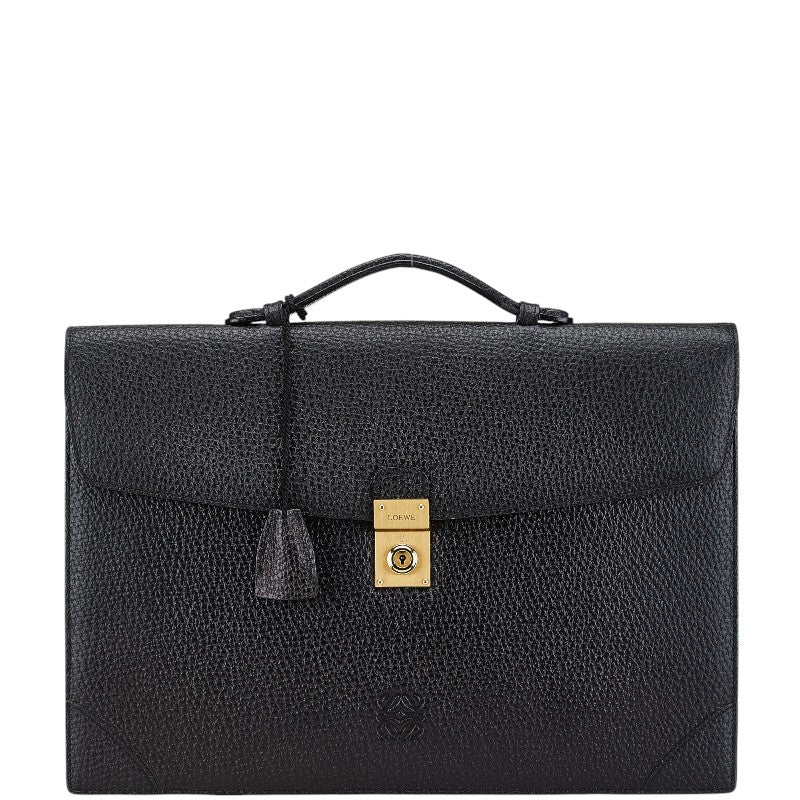 ロエベ アナグラム ブリーフケース ブラック レザー レディース LOEWE 【中古】