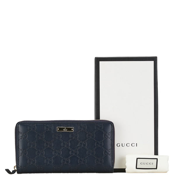 グッチ グッチシマ 長財布 ラウンドファスナー 307980 ブラック レザー レディース GUCCI 【中古】