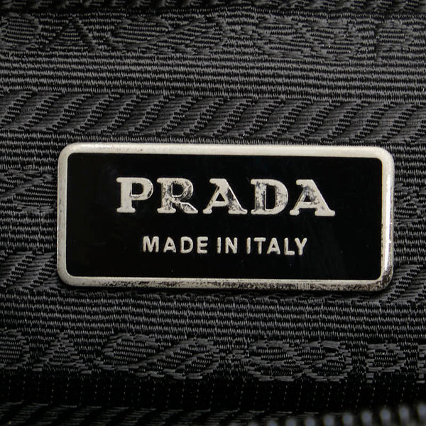 プラダ 三角ロゴプレート ボディバッグ ベルトバッグ ブラック ナイロン レディース PRADA 【中古】