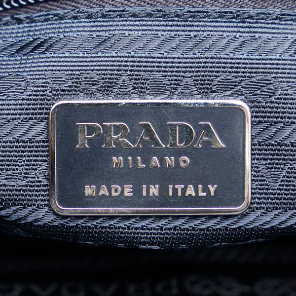 プラダ 三角ロゴプレート ハンドバッグ トートバッグ ネイビー ナイロン キャンバス レディース PRADA 【中古】