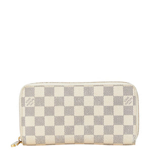 ルイ ヴィトン ダミエ アズール ジッピーウォレット ラウンドファスナー 長財布 N41660 ホワイト PVC レディース LOUIS VUITTON 【中古】