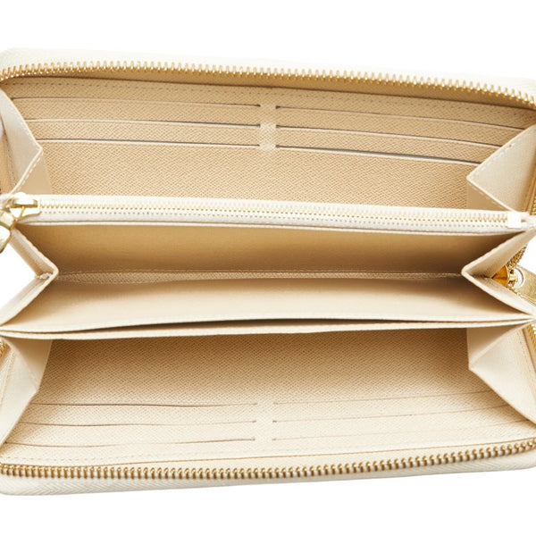 ルイ ヴィトン ダミエ アズール ジッピーウォレット ラウンドファスナー 長財布 N41660 ホワイト PVC レディース LOUIS VUITTON 【中古】