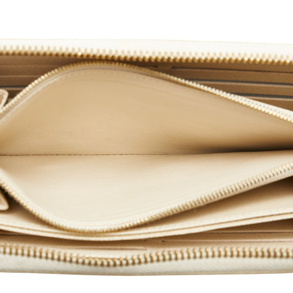 ルイ ヴィトン ダミエ アズール ジッピーウォレット ラウンドファスナー 長財布 N41660 ホワイト PVC レディース LOUIS VUITTON 【中古】