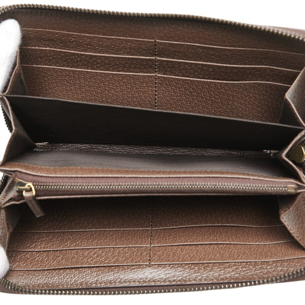 グッチ ジャンボGG ダイアナ バンブー ラウンドファスナー 長財布 658634 ベージュ ブラウン キャンバス レザー レディース GUCCI 【中古】