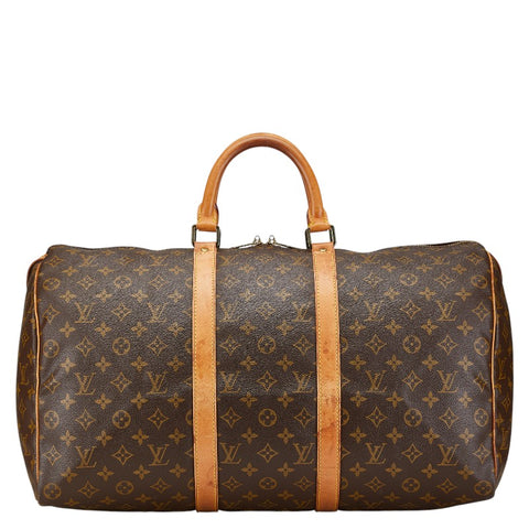 ルイ ヴィトン モノグラム キーポル50 ボストンバッグ M41426 ブラウン PVC レザー レディース LOUIS VUITTON 【中古】