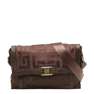ジバンシー 斜め掛け ショルダーバッグ ブラウン ナイロン レザー レディース Givenchy 【中古】