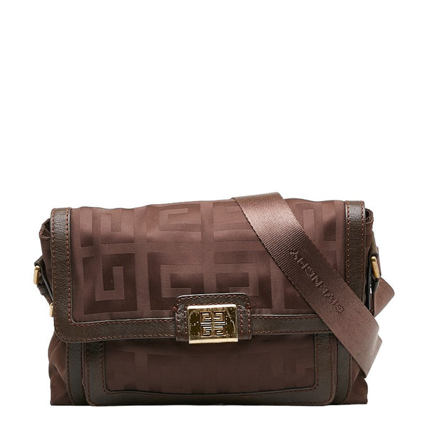 ジバンシー 斜め掛け ショルダーバッグ ブラウン ナイロン レザー レディース Givenchy 【中古】