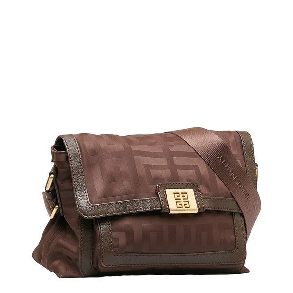 ジバンシー 斜め掛け ショルダーバッグ ブラウン ナイロン レザー レディース Givenchy 【中古】