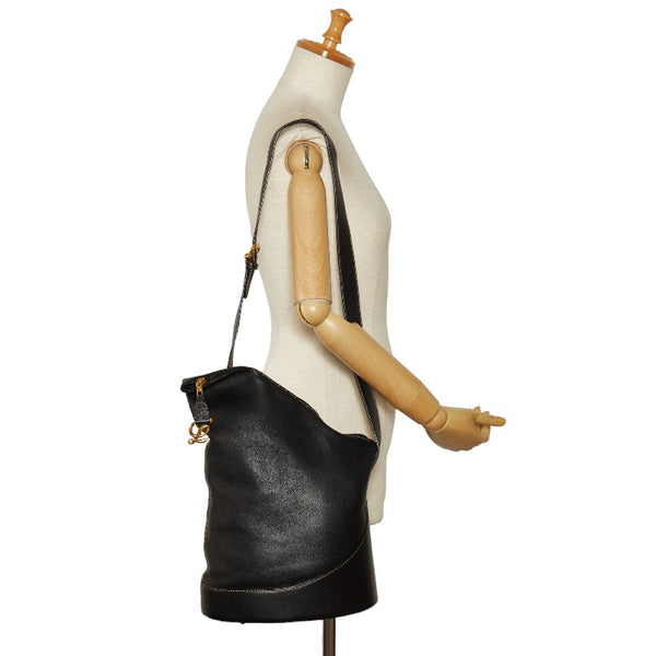 ロエベ アントン 斜め掛け ショルダーバッグ ブラック レザー レディース LOEWE 【中古】