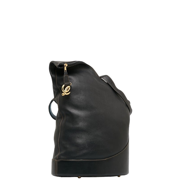 ロエベ アントン 斜め掛け ショルダーバッグ ブラック レザー レディース LOEWE 【中古】