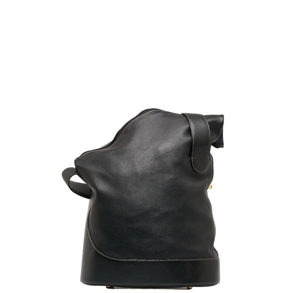 ロエベ アントン 斜め掛け ショルダーバッグ ブラック レザー レディース LOEWE 【中古】