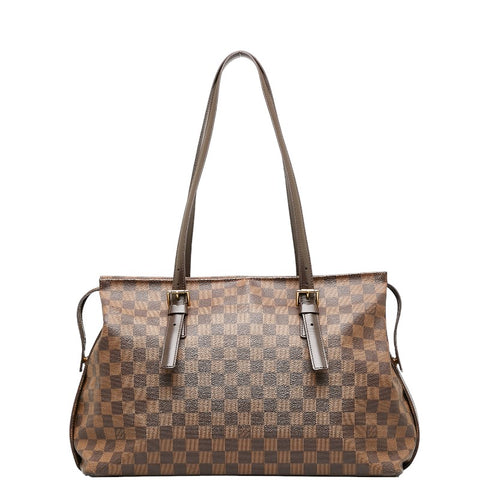 ルイ ヴィトン ダミエ チェルシー トートバッグ ショルダーバッグ N51119 ブラウン PVC レザー レディース LOUIS VUITTON 【中古】