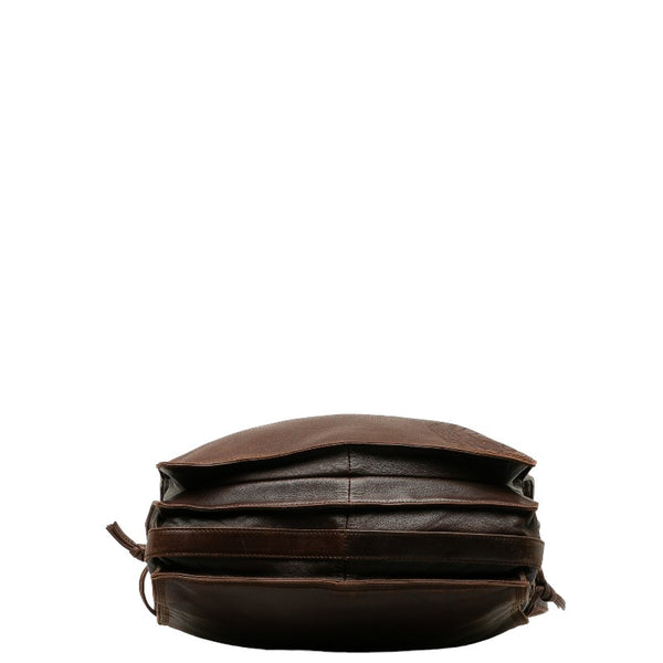 ロエベ アナグラム 斜め掛け ショルダーバッグ ブラウン レザー レディース LOEWE 【中古】