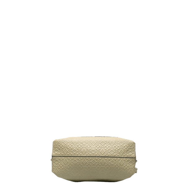 ロエベ リピートアナグラム トートバッグ ベージュ ブラウン レザー レディース LOEWE 【中古】