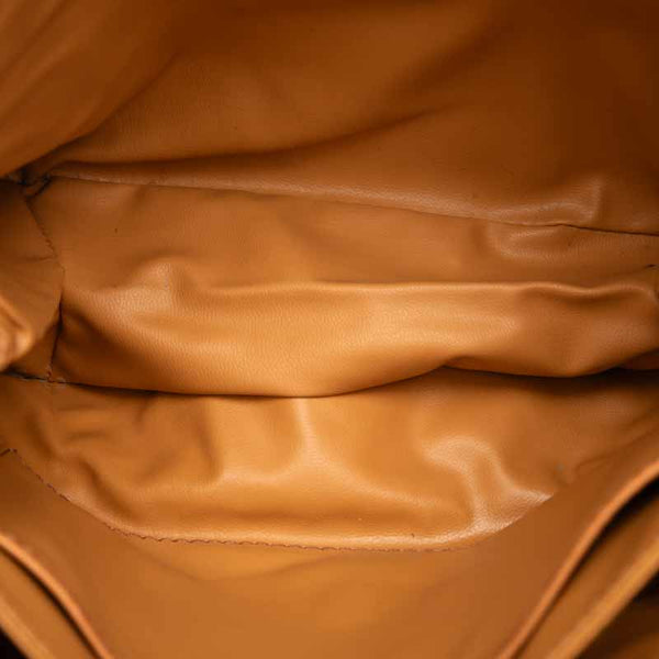 セリーヌ マカダム 斜め掛け ショルダーバッグ ブラウン PVC レザー レディース CELINE 【中古】