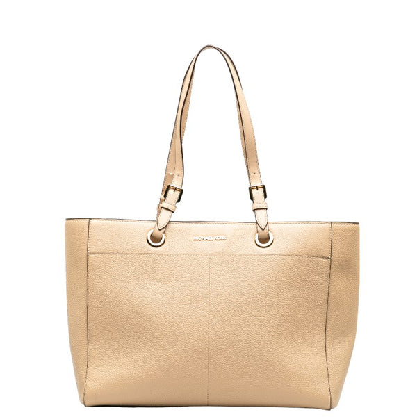 マイケルコース ジェットセットトラベル ロゴ ショルダーバッグ トートバッグ ベージュ レザー レディース Michael Kors 【中古】