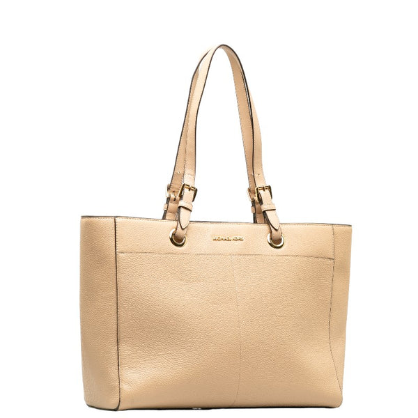 マイケルコース ジェットセットトラベル ロゴ ショルダーバッグ トートバッグ ベージュ レザー レディース Michael Kors 【中古】