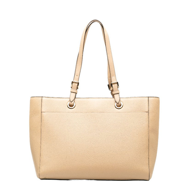 マイケルコース ジェットセットトラベル ロゴ ショルダーバッグ トートバッグ ベージュ レザー レディース Michael Kors 【中古】