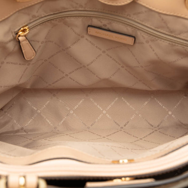 マイケルコース ジェットセットトラベル ロゴ ショルダーバッグ トートバッグ ベージュ レザー レディース Michael Kors 【中古】