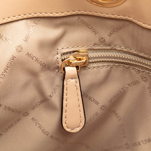 マイケルコース ジェットセットトラベル ロゴ ショルダーバッグ トートバッグ ベージュ レザー レディース Michael Kors 【中古】