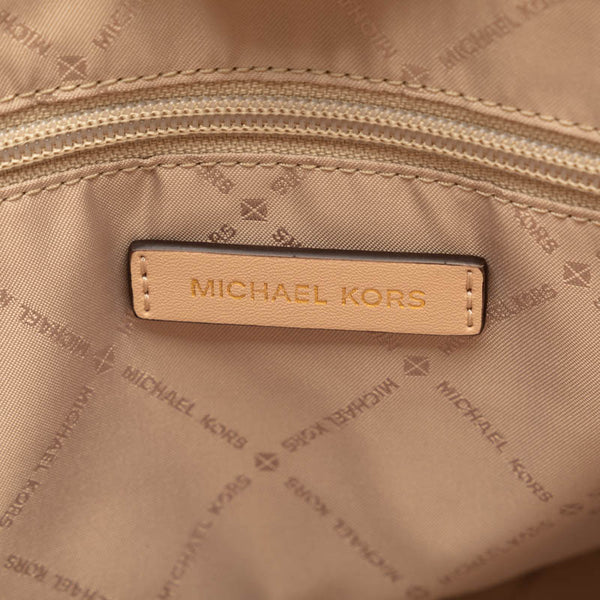マイケルコース ジェットセットトラベル ロゴ ショルダーバッグ トートバッグ ベージュ レザー レディース Michael Kors 【中古】
