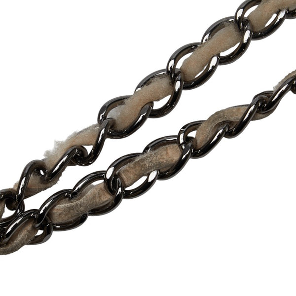 シャネル マトラッセ ロゴ金具 ボア チェーン ショルダーバッグ ベージュ スエード レディース CHANEL 【中古】