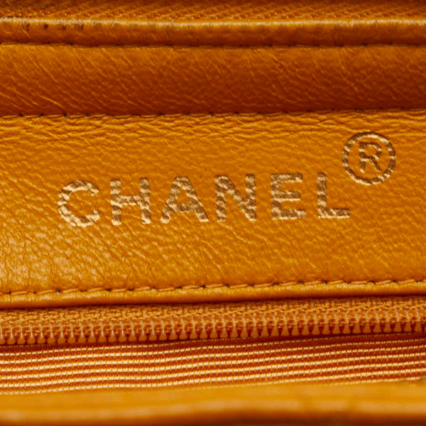 シャネル マトラッセ ゴールド金具 チェーン ショルダーバッグ トートバッグ オレンジ キャビアスキン レディース CHANEL 【中古】