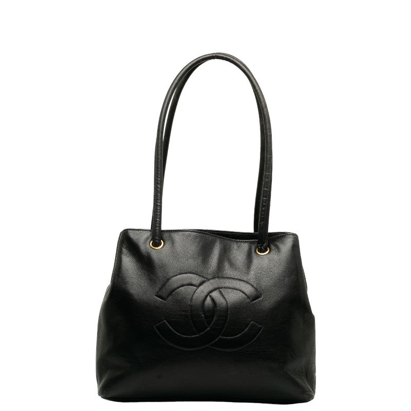 シャネル ココマーク トートバッグ ショルダーバッグ ブラック レザー レディース CHANEL 【中古】
