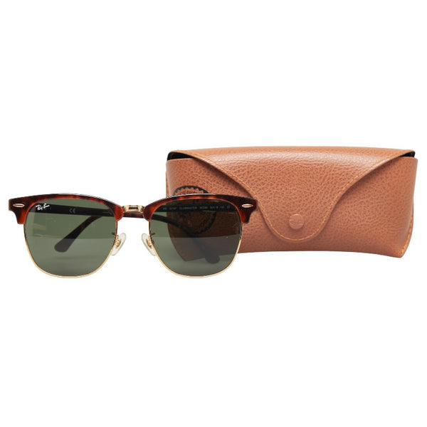 レイバン CLUBMASTER クラブマスター ウェリントン サングラス RB3016F ブラウン グリーン プラスチック メンズ Ray-Ban 【中古】
