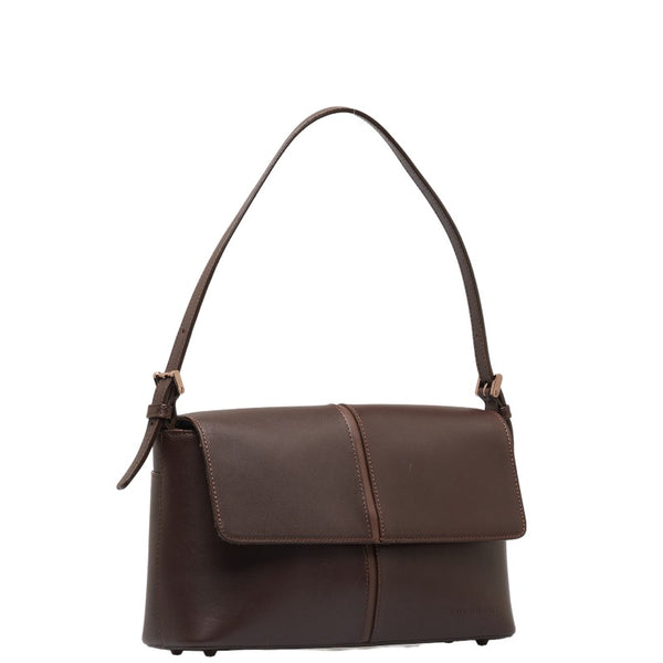 バーバリー ノバチェック ワンショルダーバッグ ブラウン レザー レディース BURBERRY 【中古】