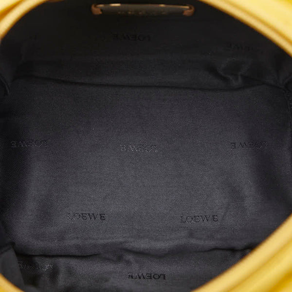 ロエベ アナグラム ミニハンドバッグ イエロー レザー レディース LOEWE 【中古】