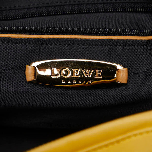 ロエベ アナグラム ミニハンドバッグ イエロー レザー レディース LOEWE 【中古】
