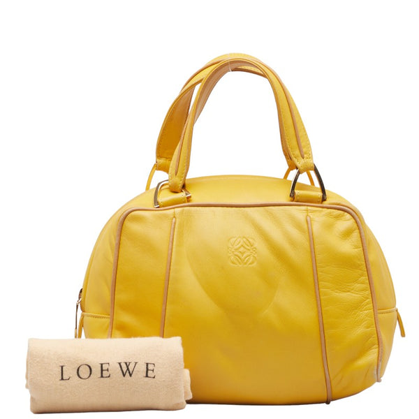 ロエベ アナグラム ミニハンドバッグ イエロー レザー レディース LOEWE 【中古】