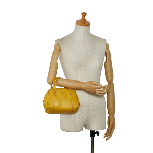 ロエベ アナグラム ミニハンドバッグ イエロー レザー レディース LOEWE 【中古】
