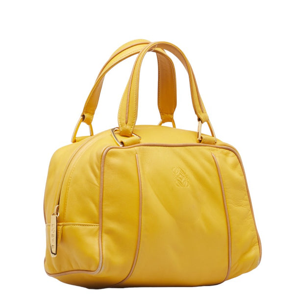 ロエベ アナグラム ミニハンドバッグ イエロー レザー レディース LOEWE 【中古】