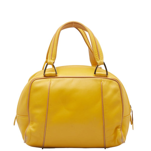 ロエベ アナグラム ミニハンドバッグ イエロー レザー レディース LOEWE 【中古】