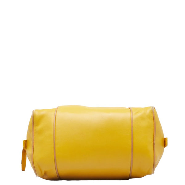 ロエベ アナグラム ミニハンドバッグ イエロー レザー レディース LOEWE 【中古】
