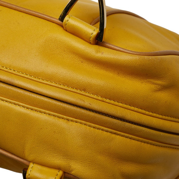 ロエベ アナグラム ミニハンドバッグ イエロー レザー レディース LOEWE 【中古】