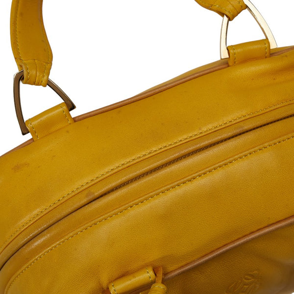 ロエベ アナグラム ミニハンドバッグ イエロー レザー レディース LOEWE 【中古】