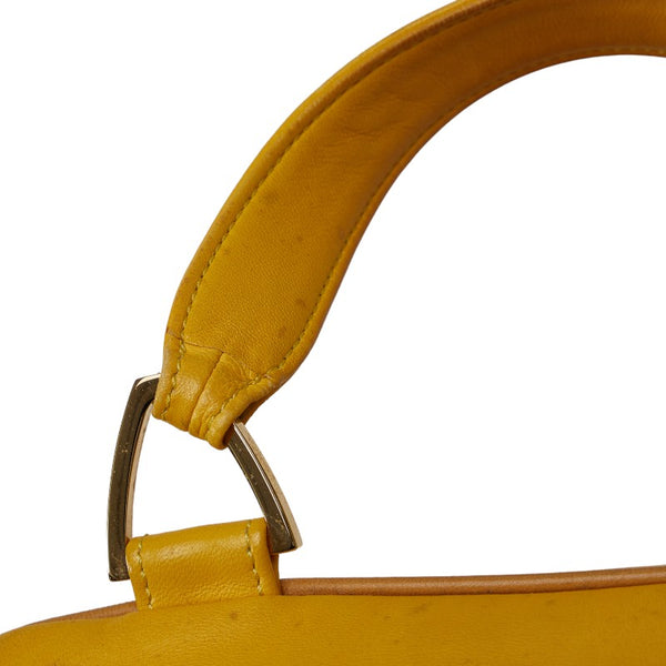 ロエベ アナグラム ミニハンドバッグ イエロー レザー レディース LOEWE 【中古】