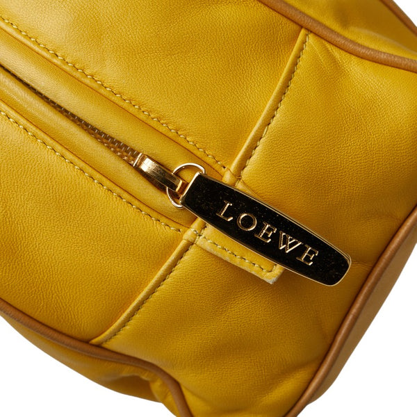 ロエベ アナグラム ミニハンドバッグ イエロー レザー レディース LOEWE 【中古】
