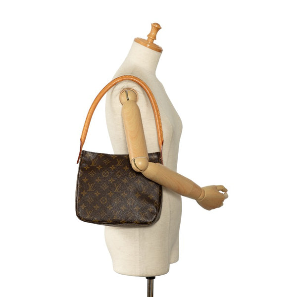 ルイ ヴィトン モノグラム ルーピングMM ショルダーバッグ ハンドバッグ M51146 ブラウン PVC レザー レディース LOUIS VUITTON 【中古】