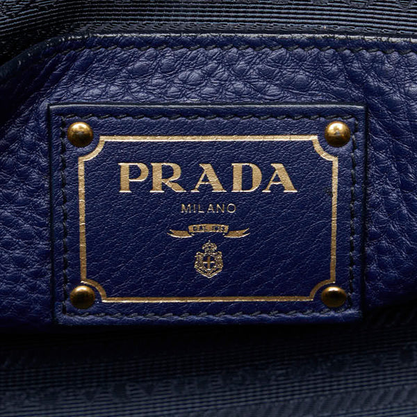 プラダ 三角ロゴプレート ハンドバッグ BN2795 ブルーエット カーフ レザー レディース PRADA 【中古】