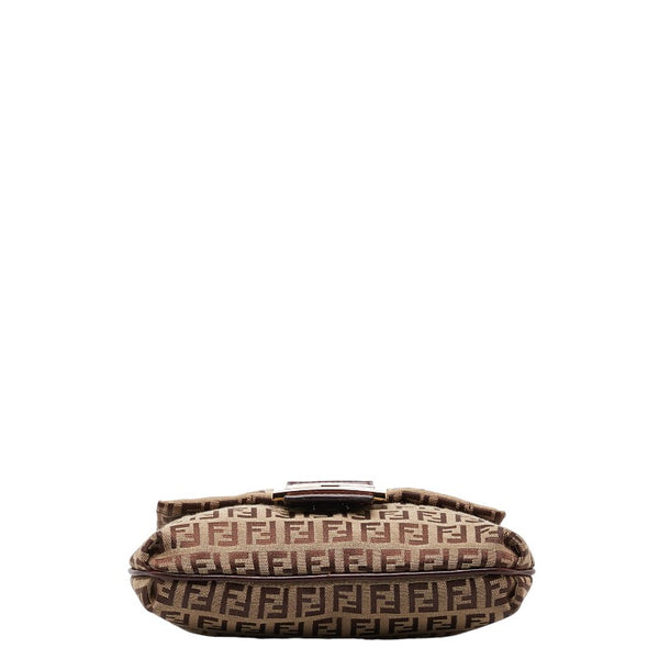 フェンディ ズッキーノ 斜め掛け ショルダーバッグ 8BT075 ベージュ ブラウン キャンバス レザー レディース FENDI 【中古】