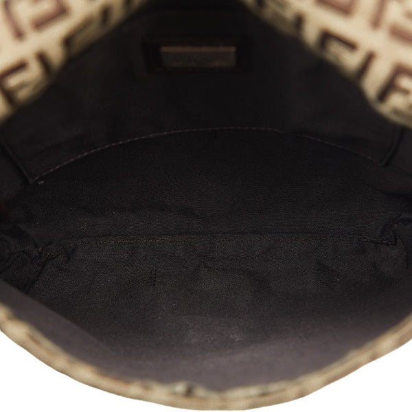 フェンディ ズッキーノ 斜め掛け ショルダーバッグ 8BT075 ベージュ ブラウン キャンバス レザー レディース FENDI 【中古】